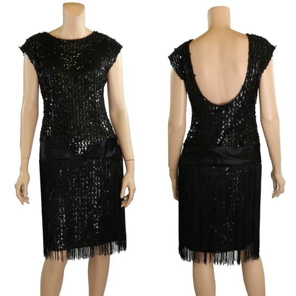 GlenRobe Dresses & Skirts - Black Sequin Embellished Maxi Dress